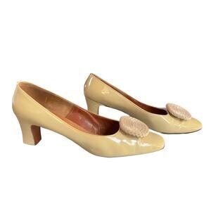 Evins Made Expressly For I. Magnin Pastel Yellow Heel Shoes Size 9